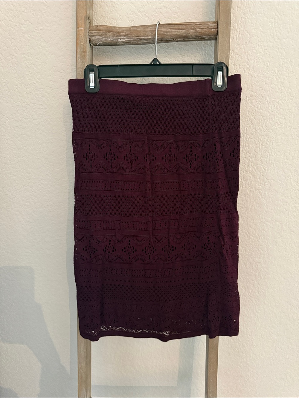 adidas Crochet Pencil Skirt in Burgundy
